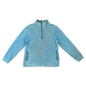 All in Motion Men's Blue Microfleece Quarter Zip Pullover Sweatshirt Size Large